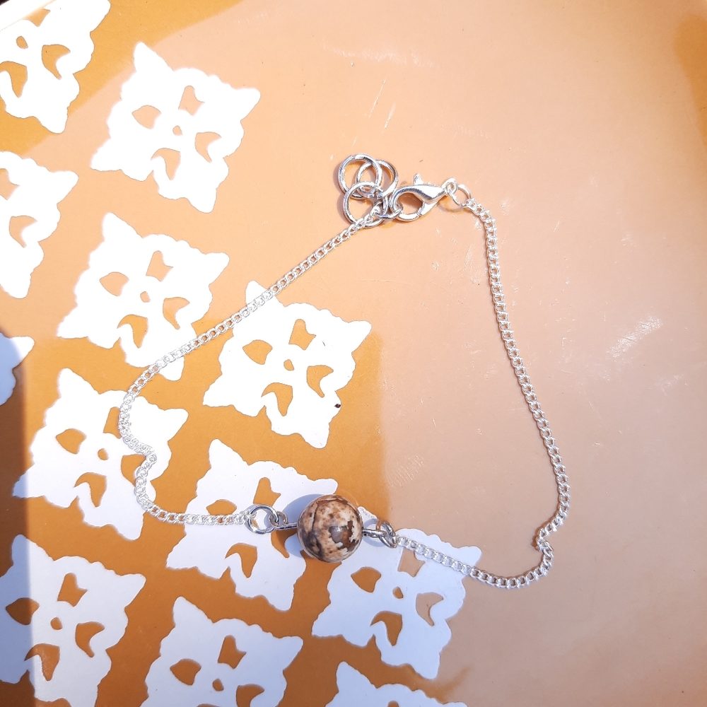 Map Stone Simple Chain Bracelet